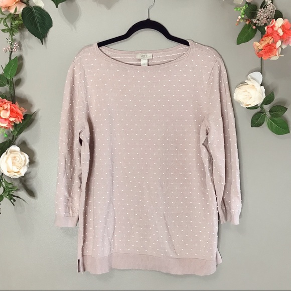 LOFT Sweaters - Loft | Blush polka dot sweater LOFT Sweaters - Loft | Blush polka dot sweater